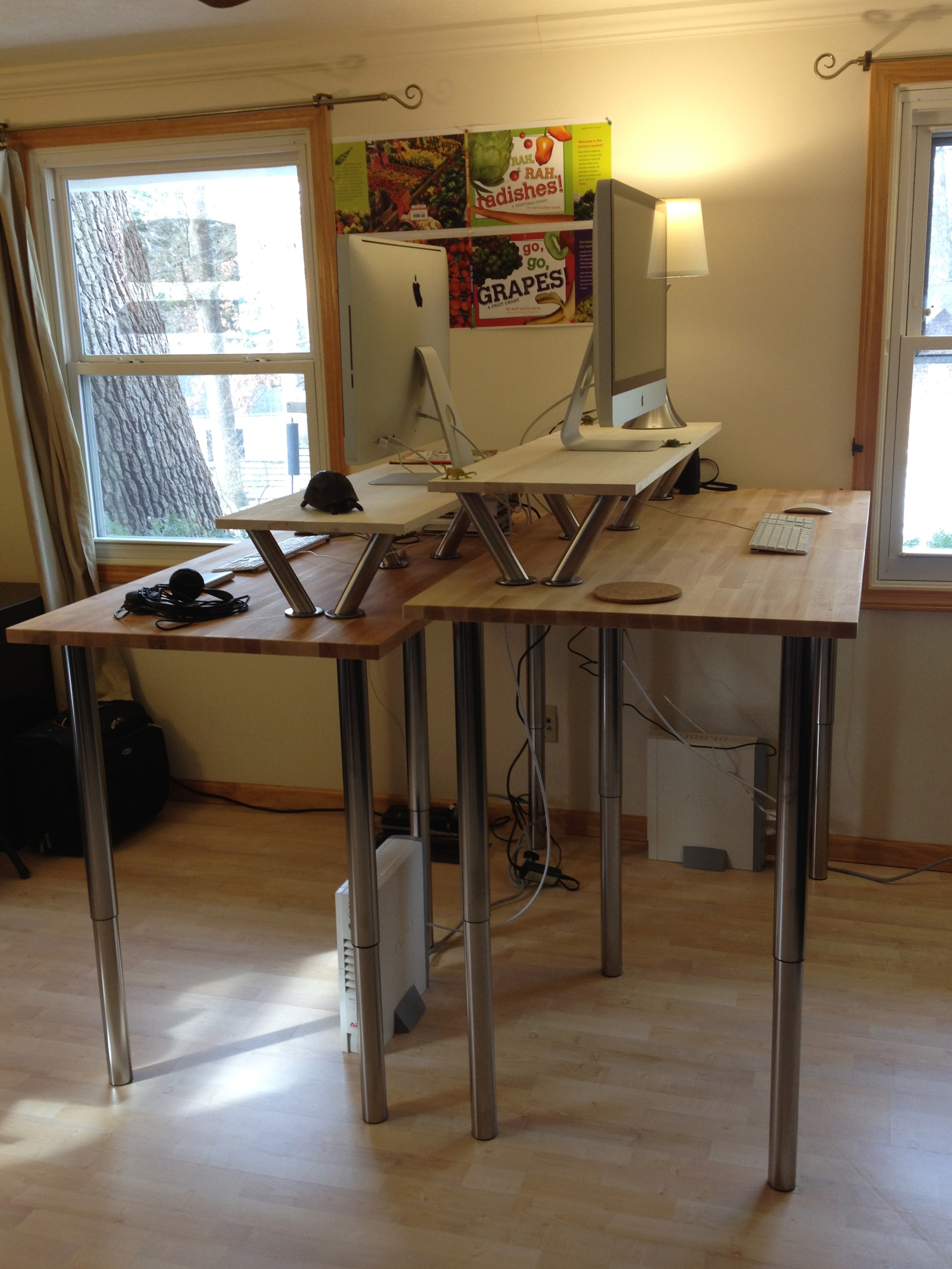 Simple Standing Desk Diy Plans with Dual Monitor