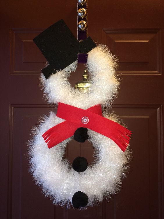 26 DIY Tutorials and Ideas to Make a Snowman Wreath | Guide Patterns