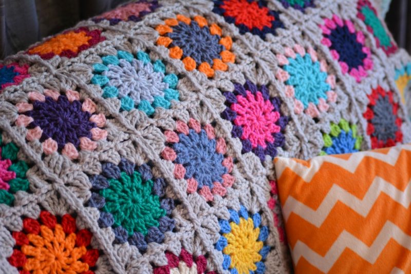 crochet patterns history throw blanket pattern granny circle squares con throws colors tejido