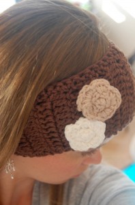 Crochet Ear Warmer with Flower