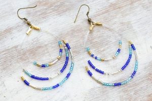 Seed Bead Hoop Earrings