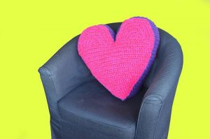 Crochet Heart Pillow