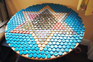 Bottle Cap Resin Table