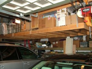 DIY Hanging Garage Shelves