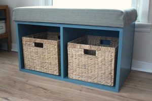 DIY Storage Bench with Baskets