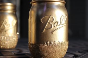 Glitter Painted Mason Jars