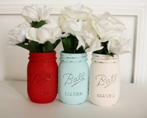 Painted Mason Jar Centerpieces