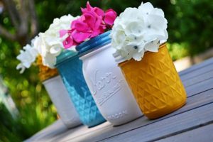 Painted Mason Jar Vases