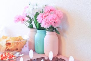 Painted Mason Jars for Baby Shower