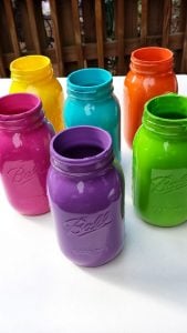 Painted Wide Mouth Mason Jars