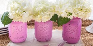 Painted and Distressed Mason Jars