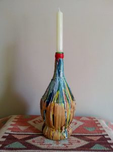 Chianti Wine Bottle Candle Holder