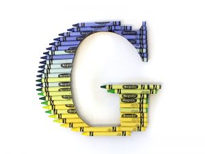 Crayon Initial Wreath