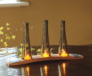 Cut Wine Bottle Candle Holder