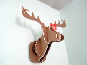 Faux Cardboard Deer Head