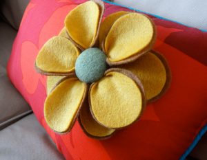 Felt Flower On Pillow