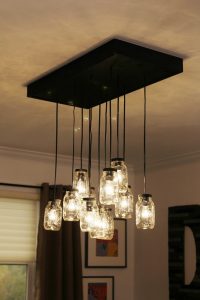 Mason Jar Chandelier DIY