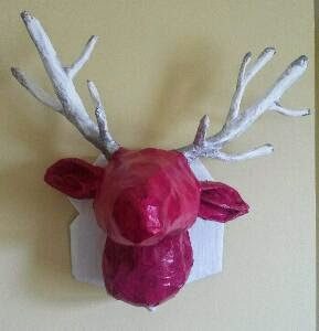 Paper Mache Deer Head Wall Art