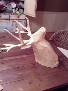 Paper Mache Deer Head Wall Mount