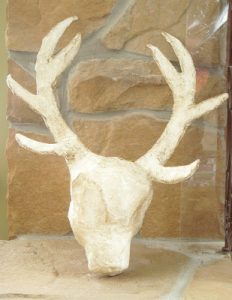 Paper Mache White Deer Head