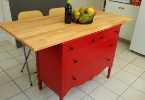 Red Kitchen Island