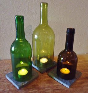 Wedding Wine Bottle Candle Holder Centerpiece