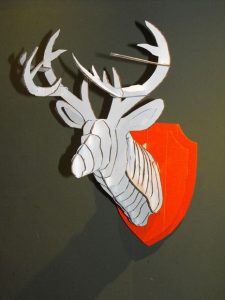 White Cardboard Deer Head