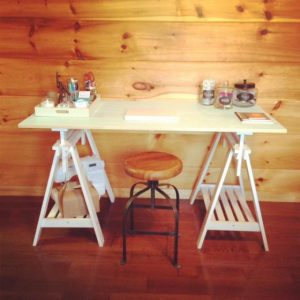 White Sawhorse Desk