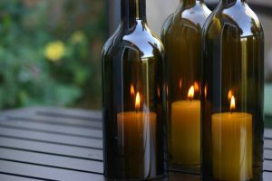 Wine Bottle Candle Holders