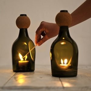 Wine Bottle Tealight Candle Holders