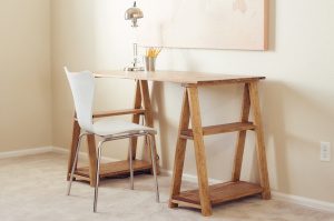 Wood Sawhorse Desk