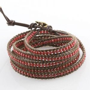 Beaded Leather Wrap Bracelet