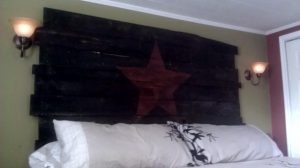 Black Pallet Headboard