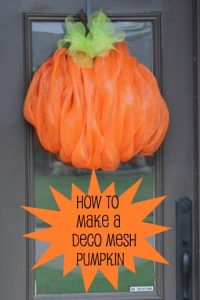How to Make a Mesh Pumpkin Wreath