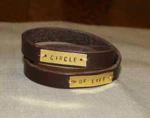 Leather Wrap Bracelet with Words