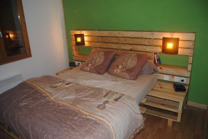 Pallet Headboard with Shelves