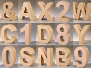 Cardboard Letters and Numbers for Nursery