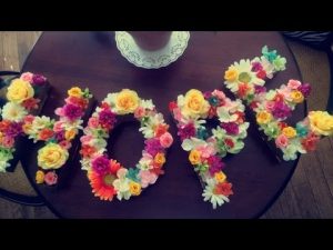 Cardboard Letters with Flowers