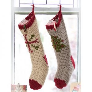 Cross Stitch Christmas Stockings to Crochet