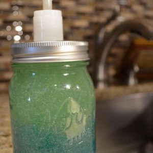 Green Mason Jar Soap Dispenser