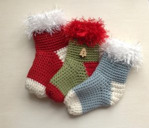 Crochet Pattern for Mini Christmas Stockings