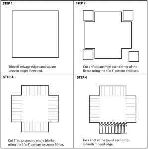 No Tie Fleece Blanket Directions