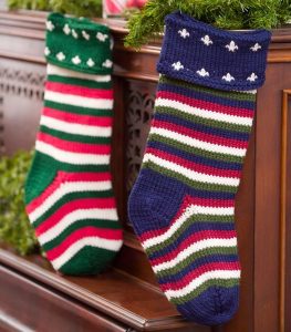 Striped Crochet Christmas Stockings
