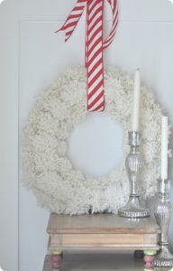 White Yarn Pom Pom Wreath