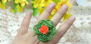 Wire Wrapped Rose Ring