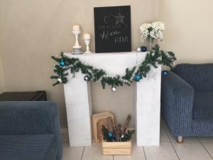 Cardboard Christmas Fireplace