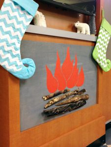 Cardboard Fireplace Decoration