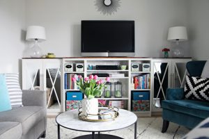 DIY Bookshelf TV Stand