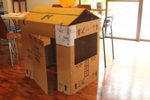 DIY Cardboard Playhouse