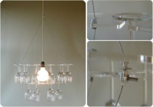 DIY Wine Glass Chandelier